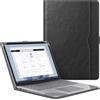Fintie Custodia compatibile con Microsoft Surface Laptop da 15 pollici 6/5/4/3 (modelli 1872/1873/1953/1979), custodia in pelle PU di alta qualità, con grande custodia, colore: nero