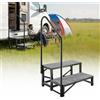 VEVOR Scala Mobile per Roulotte, Scaletta a 2 Gradini con Corrimano per Camper Roulotte in Acciaio Legato per Animali Domestici Carico max 299,38 kg, Scala Portatile per Piscina Camper Caravan