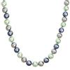 Bling Jewelry Grande Collana Annodata A Mano A Più Colori Blu Grigio Sfumature Di Conchiglia Imitazione Perla 14Mm Per Le Donne Placcata In Argento 18In