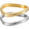 Emibele Oro Bangles per le Donne, 2PCS Chunky Bracciale d'argento con Cerniera Bracciali Bangle Aperto per le Donne, Ampio Braccio Polsino Chunky Gioielli Regali per San Valentino Natale Compleanno
