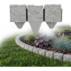 GARDENIX Bordo per prato, 2,4 m, effetto pietra, grigio, 10 x 10 x 10 cm, bordatura per aiuole in plastica, recinzione da giardino, aiuole