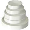 EUROPLAST Ø 80, 100, 120, 125, 150 mm, connettore riduttore in PVC, riduttore, tubo di transizione, ventilazione, condotto di ventilazione, ventilatore universale, Ø 80-150 mm