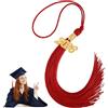 CDIXlmuz 2026 Nappe rosse per cappello di laurea con fascino nappa oro, regali per laureati 2026, Grad Cap Decorations, 2026 Decorazioni di laurea Classe del 2026