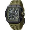 TSAR BOMBA Orologio da uomo Orologio Impermeabile Orologi da polso uomo cinturino nero cassa in acciaio inossidabile argentato Cronografo Movimento al quarzo Regalo