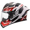 LS2, Casco Moto Integrale RAPID III XTREM White Black Red, 3XL
