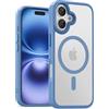 UNBREAKcable Custodia Magnetica per iPhone 16 da 6,1 Pollici, Compatibile con MagSafe, Protezione Completa della Fotocamera, Custodia Sottile Antiurto e Anticaduta per Telefono - Blu Chiaro
