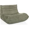 hjh LIVING Pouf Divano da pavimento con schienale SITZOLO Comoda poltrona da pavimento per camera da letto soggiorno, tessuto salvia