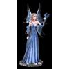 Figuren Shop GmbH Figura Elfo - Rebecca Con Blu Abito E Dragon Elfa Fata Fantasy Figura Decorativa