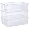 Grizzly Scatole 3 x 25 L grandi con coperchio trasparente Scatole trasparenti