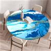 Odot Tovaglia Rotonda Antimacchia con Bordo Elastico 3D Marmo Stampa Tovaglia da Tavola Lavabile Antiscivolo Copritavolo per Compleanno Cucina Feste Tavolo da Pranzo caffè Cene (140cm,Oceano)
