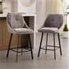 chairus 2 PZ Sgabelli da Bar in Tessuto Sgabelli Cucina Moderni, Grigio