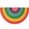Fisura - Zerbino ingresso casa in cocco Arcobaleno con supporto in PVC antiscivolo esterno semicircolare. Dimensioni: 70 cm x 40 cm.
