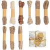 YOYEAH 9 Rotoli Set di Nastri di Iuta, Nastro di Iuta con Pizzo, Nastro Regalo di Iuta Naturale per Confezioni Regalo Fai-da-Te, Matrimonio, Natale, Artigianato per Feste