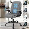 ALFORDSON Sedia Scrivania Ergonomica con Massaggio, Sedia Ufficio Poltrona Girevole ad Altezza Regolabile per Ufficio e Studio Sala Riunioni, Supporto Lombare, Portante di 150 kg, Tessuto(Grigia)
