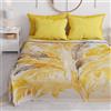 PETTI Artigiani Italiani - Telo Arredo Copridivano Copritutto in Microfibra 220x270 cm, Fantasia Palma Giallo | Multiuso per Divani, Copriletto e Copritavolo | Telo Protettivo Lavabile