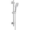 JOHO Colonna Doccia Senza Miscelatore, Asta Doccia Acciaio Inox 70 cm con Supporto Soffione Regolabile, Saliscendi Doccia Adattarsi ai Fori Esistenti con Doccetta 3 Geti, Cromo
