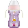 MAM Fun to Drink Cup & Glow Handles, biberon con manici, tazza con beccuccio antigoccia, biberon Transition per neonati e bambini piccoli, rosa