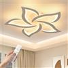 EASY EAGLE Lampadario Camera da Letto 60 cm, 48W Plafoniera LED Soffitto Dimmerabile con Telecomando 3000K-6500K, Moderno Plafoniera da Soffitto per Soggiorno, Bianco