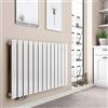 EMKE Radiatore orizzontale, 630 x 1000 mm, design a singolo strato, radiatore piatto, con attacco laterale, riscaldamento bianco, 730 W