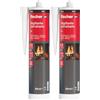 Fischer Sigillante Refrattario SR Nero, Fino a 1200° (1500° Picco), Resistente alle Alte Temperature e al Calore, per Giunti all'Interno di Caminetti, Barbecue, Stufe, Forni, Caldaie, 544448