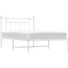 vidaXL Struttura letto con testiera in metallo bianco 100x200 cm