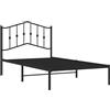 vidaXL Struttura letto con testiera in metallo nero 100x190 cm