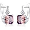 Generic Orecchini a perno da donna con pietra preziosa morganite, A