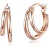 PHNIBIRD Orecchini Cerchio Uomo con Asimmetrici Semplice Cerchio Unisex Rosegold Orecchini per Adatto Per l'uso Quotidiano