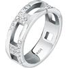 TRUSSARDI Anello Donna T-Logo in Acciaio, Zirconi - TJAXC40012, Acciaio