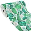 DecoMeister Tappetino da Bagno in Morbida Schiuma 300x65 cm - Tappeto Corsia e Passatoia Gomma Antiscivolo Multiuso per Corridoio e Bordo Piscina, PVC Traspirante - Flora Verde