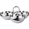 EDZARD Ciotola per snack Apus (Ø 22 cm), in acciaio inox lucidato a specchio, tripla ciotola