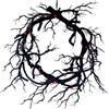 Drhomeam Decorazione per Halloween, decorazione per rami di albero nero, ghirlanda artificiale da appendere per la decorazione della porta d'ingresso, 43 x 43 cm