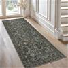 GENIMO Tappeto Morbido a Pelo Corto, 80x200 cm, Antiscivolo e Lavabile in Lavatrice, Stile Boho Vintage, per Ingresso, Cucina, Bagno, Camera da Letto, Colore Grigio Marrone Retro