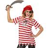 W WIDMANN MILANO Party Fashion - Costume da piratessa, maglietta, bandana, benda sull'occhio, pirata, corsaro
