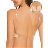 YBCG Women's Backless Bra with Clear Back Straps Plunge Convertible Push Up Padded ADD A Cup Low Cut Underwire Bras for Women Nude 34DD