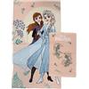 hermet Frozen Disney, Asciugamani Bagno in Spugna, Set 2 Asciugamani Bagno, Asciugamano Viso, Asciugamano Bidet, Rosa, 100% Cotone, Set 2 pezzi, Prodotto Ufficiale