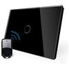 LIVOLO Wireless Remoto Interruttore della Luce con Indicatore LED Touch Switch con Pannello in Cristallo Toccare Interruttore a parete per Illuminazione Domestica,1 Gang 1 Way,C901R-12