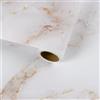 VaryFloral Carta da Parati Adesiva Effetto Marmo 30cmx300cm Pellicola Adesiva per Mobili Oro Bianco Carta Parati Adesiva Muro Addensata Marmo Rivestimento Adesivo per Mobili Cassetto Armadio Pareti