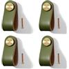 Yuaaoh Pomelli per Mobili in Pelle 4 Pezzi Pomelli Cuoio per Cassetti Maniglia per Armadio in Cuoio Maniglie per Mobili da Cucina Cuoio Maniglie con Viti, Foro Singolo (Verde)