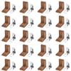 QUARKZMAN 20 Pezzi Angolari In Metallo 18x28x28mm A Forma Di L 90 Gradi Staffe Angolari Con Viti E Staffe In Plastica Per Mobili SedieIn Legno Armadietti Scatole Marrone Chiaro