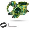 LFSPHQEC Attacco Manubrio Mountain Bike 25.4/31.8mm Attacco Manubrio Corto Riser Morsetto Manubrio in Lega di Alluminio CNC for Bici da Discesa a Scatto Fisso(Green-Gold 31.8x35mm Mountain)