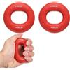 YELARXI Anello in silicone con fascia di estensione per le dita, kit di allenamento per avambraccio, 18-22,7 kg, 4 pezzi, rosso/giallo, per atleti, arrampicata, allenamento)