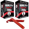 Baldwins Coppia di camere d'aria Baldwins 700c per bicicletta/bici, 700 x 35 C a 45 C (adatta a qualsiasi tipo di valvola Schrader e leve pneumatici BALDY'S 35c, 38c, 40c, 42c, 45c, 47c)