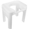 MAGICLULU Sgabello da Toilette Bianco in Pp per Adulti e Anziani, Rialzo Wc 34cm Alta Capacità di Carico e Seduta Confortevole per Bagno e Camera