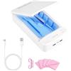 Yofuly Sterilizzatore per unghie con luce blu, scatola sterilizzante USB portatile per salone di manicure, pinzette, tatuaggi, forbici, gioielli, telefono, orologio, chiavi