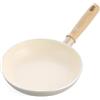 GreenChef Nordics Padella con Rivestimento Ceramico Antiaderente, 20 cm, Compatibile con Induzione, Manico Effetto Legno, Senza PFAS, Adatta al Forno 220 °C, Lavabile in Lavastoviglie, Crema