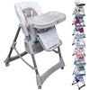Monsieur Bébé - Seggiolone pieghevole, regolabile in altezza, con schienale e ripiano