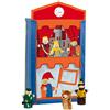 roba Teatrino delle Marionette Punch e Judy - con 6 Marionette da Mano, Tende e Sipario - Gioco Olistico - in Legno Massiccio e Tessuto - Autoportante - Multicolore