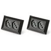FANTON 42101 Multipresa universale da incasso OPERA/PLA doppia presa bipasso italo/tedesca 2P+T 16A precablata per scatola a 3 moduli (Confezione da 2)