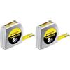 Stanley 0-33-932 Flessometro Powerlock con Lettura Diretta e Clip d'Aggancio, 5 m (Confezione da 2)